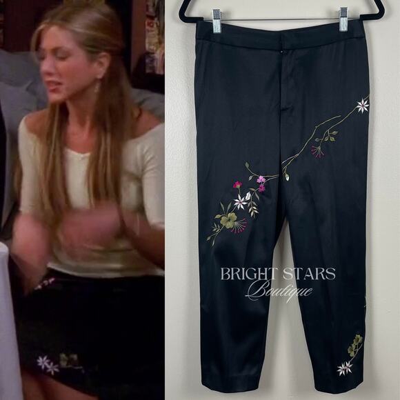 Rare Embroidered Cropped Pants ALT ASO Rachel Green Friends & Monica ALT - Picture 1 of 7